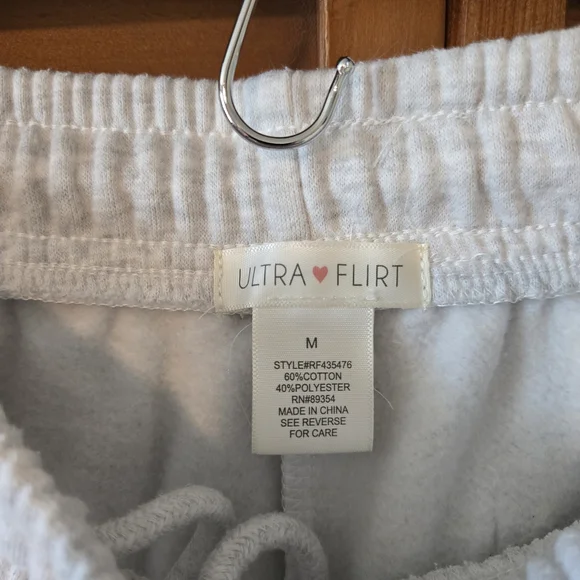 Ultra Flirt Light Gray Wide Leg Sweat Pants - Picture 4 of 6